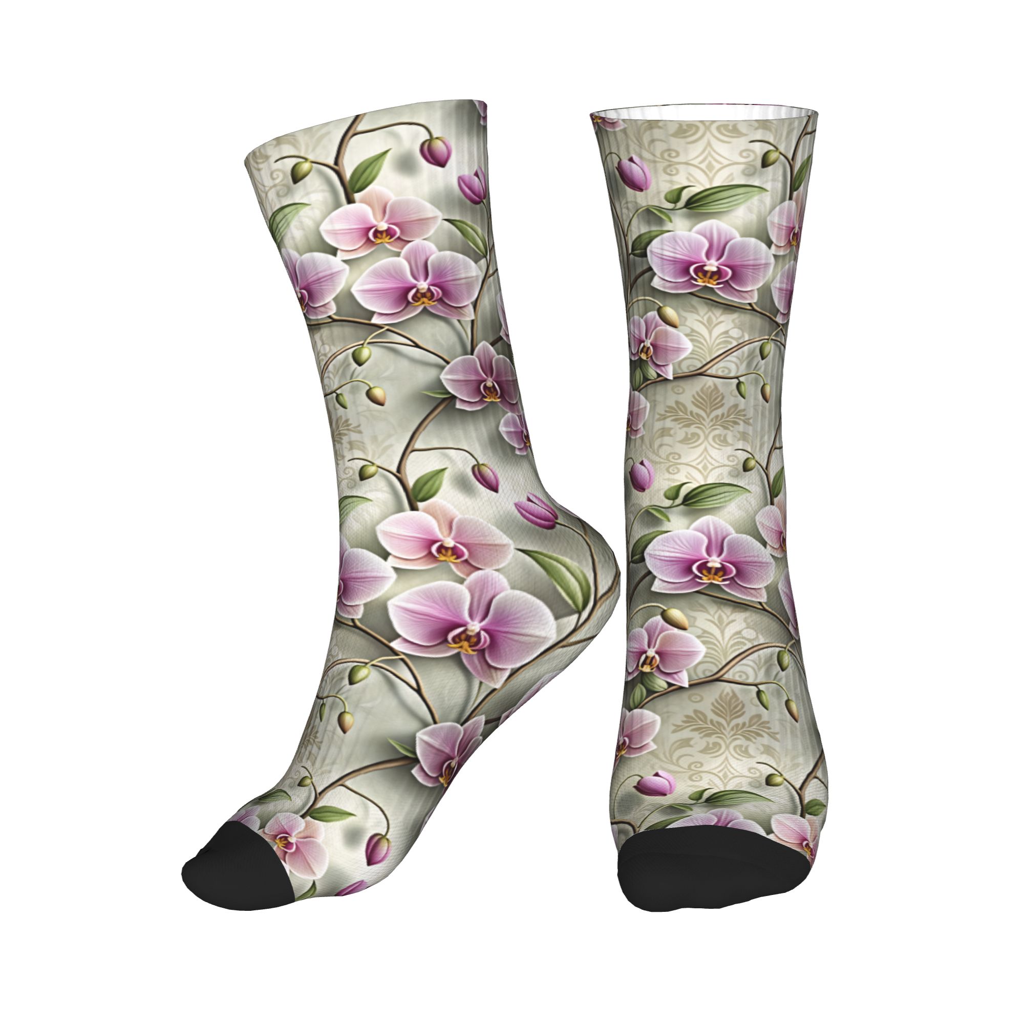 Vintage Fashion Women Dresses - Orquídea Lavanda Floral en Relieve 3D