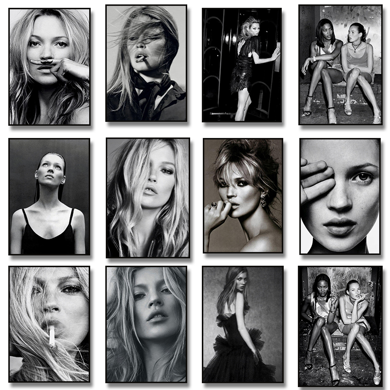 Vintage Fashion Sketches - Fotografía Retro Vintage Kate Moss fumar,