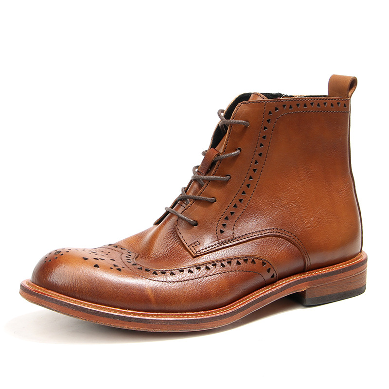 Vintage Fashion Style - Botas tobilleras Chelsea Vintage para hombre,