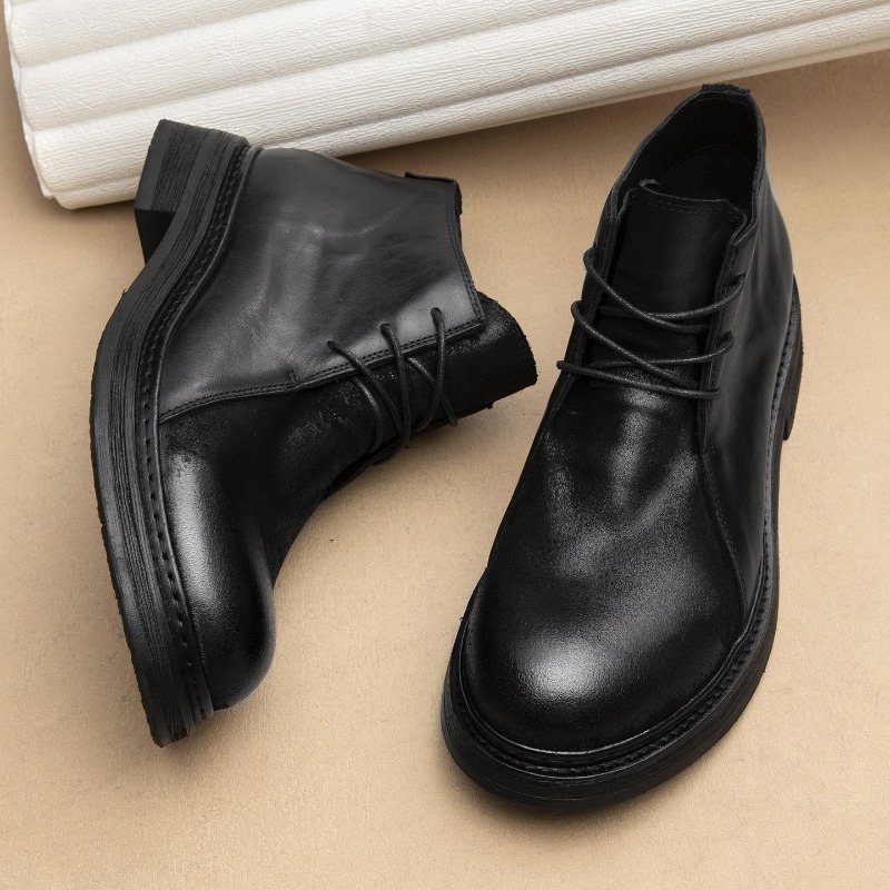 Vintage Fashion Style - Botas de cuero genuino vintage para