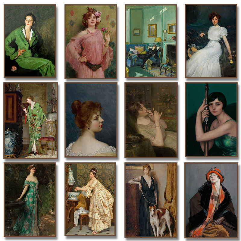 Vintage Fashion Sketches - Póster de Retrato de Mujer del