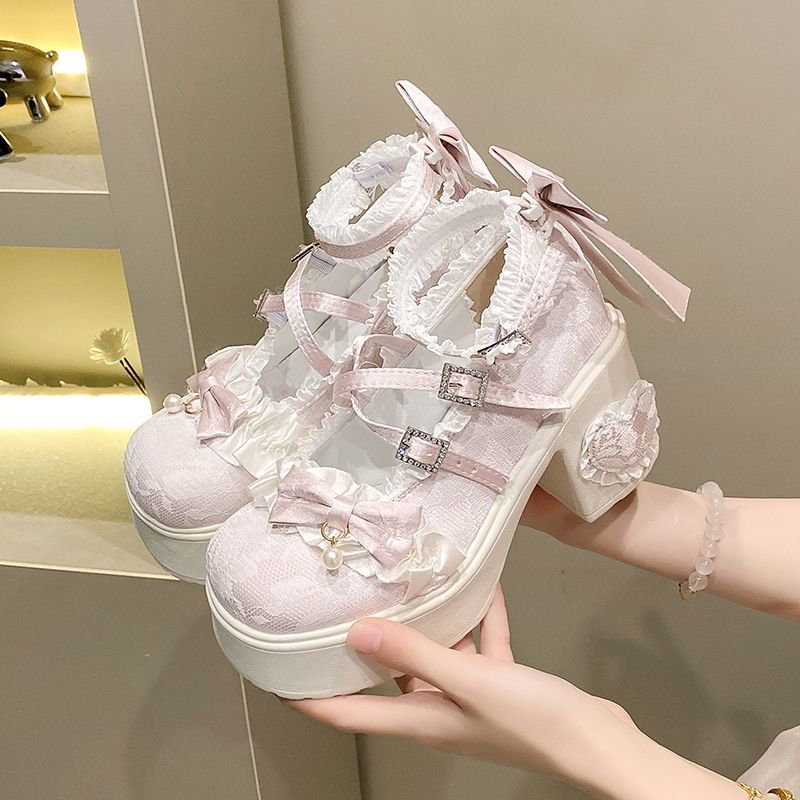Vintage Fashion Style - Zapatos Mary Jane con Plataforma para