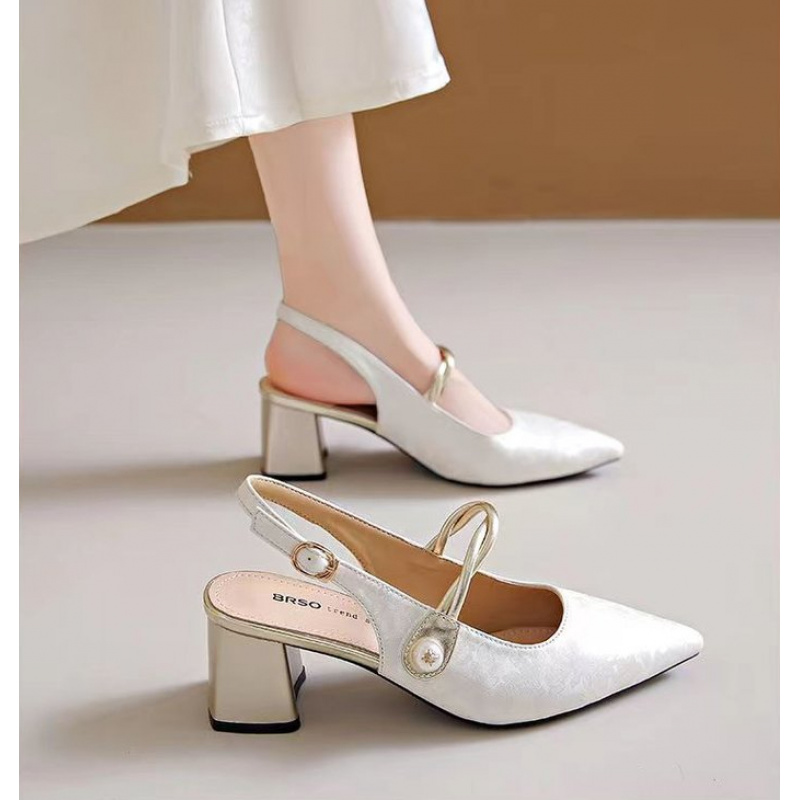 Vintage Fashion Women Dresses - Sandalias Elegantes de Tacón Cuadrado con