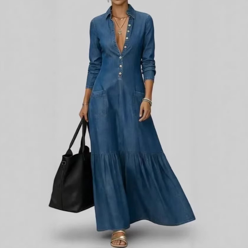 Vintage Fashion Women Dresses - Nuevo Vestido Vaquero de Moda con