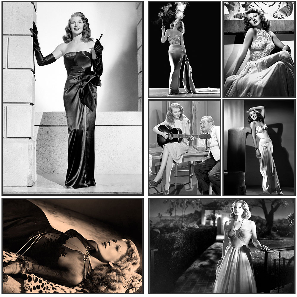 Vintage Fashion Sketches - Póster de Rita Hayworth, blanco y