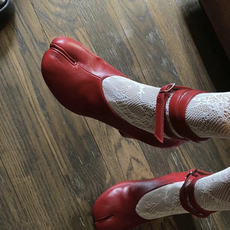 Vintage Fashion Style - Zapatos de tacón alto de cuero