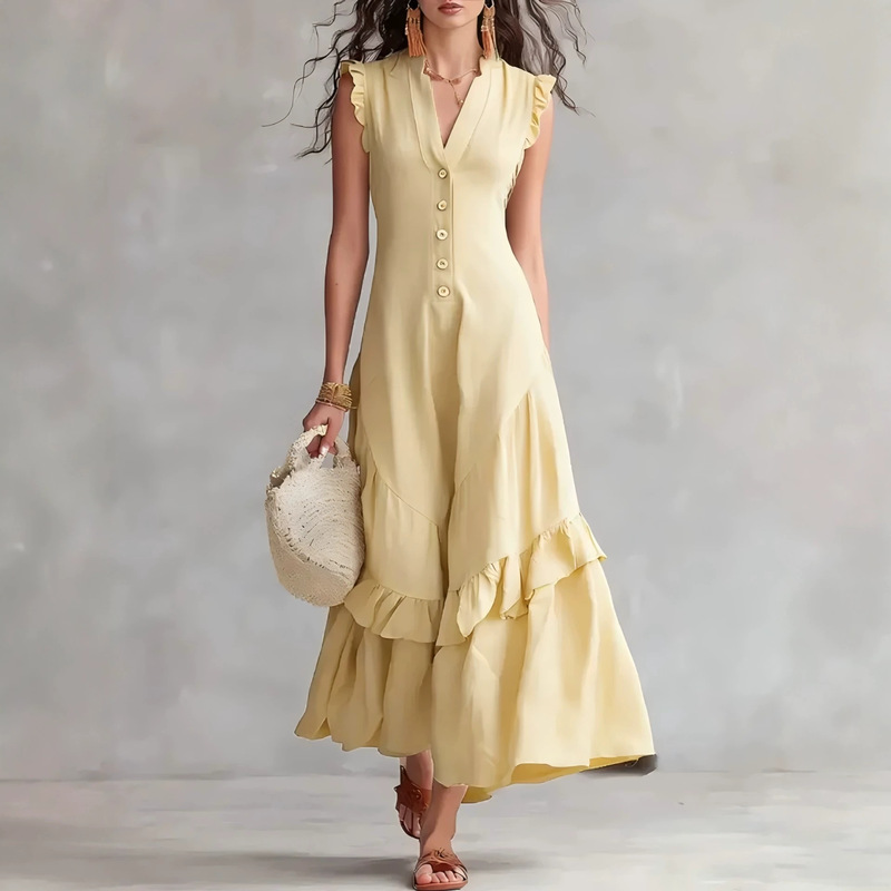 Vestido Largo Elegante de Algo - Vintage Fashion Women Dresses reseña y precio