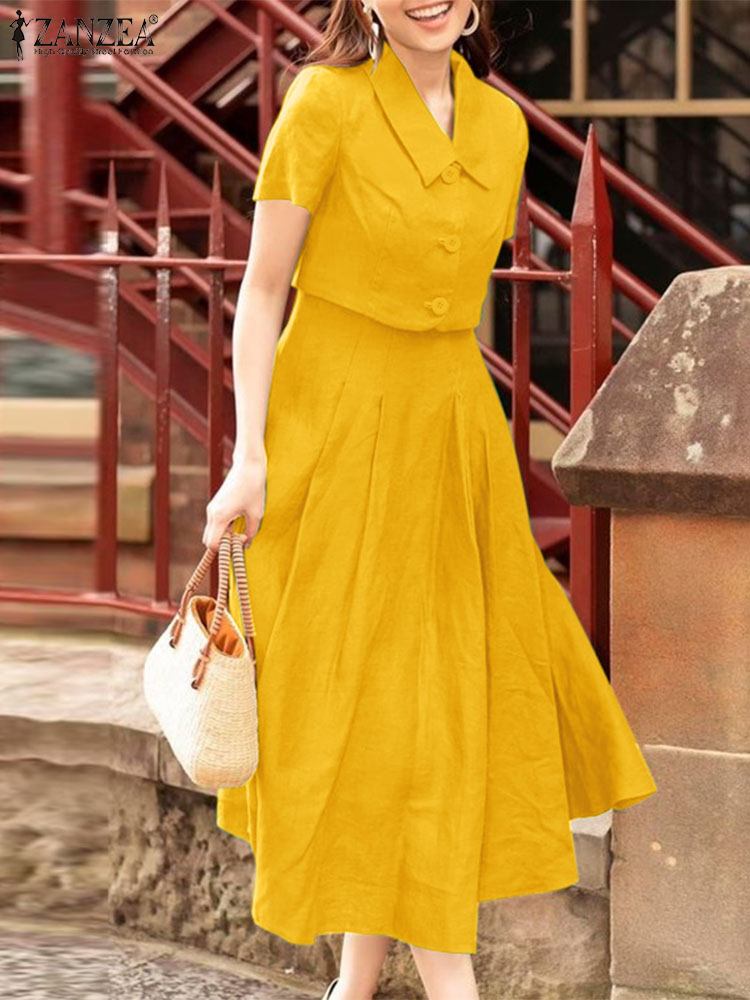 ZANZEA-Conjuntos de dos piezas - Vintage Fashion Fabrics reseña y precio