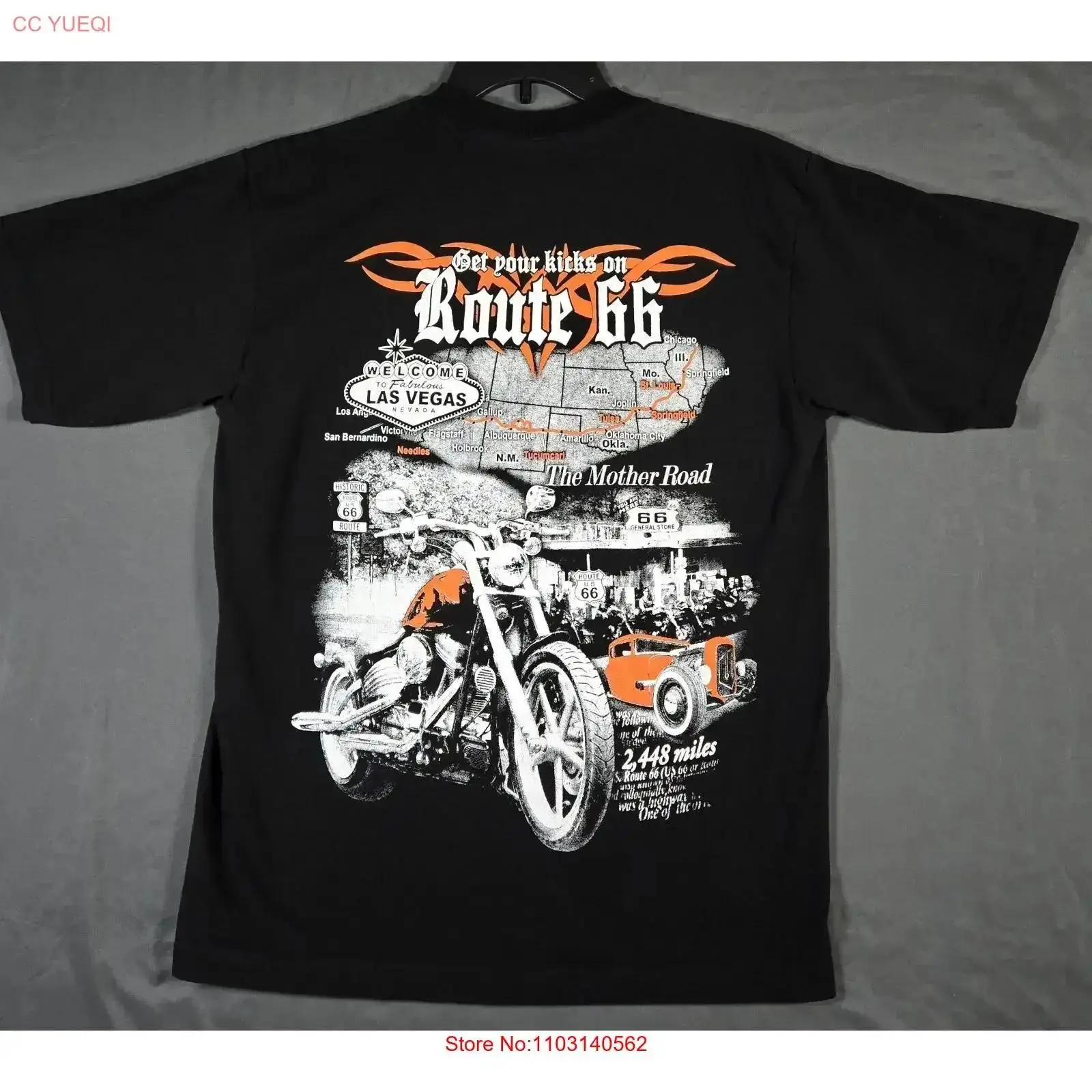 Camiseta negra de motocicleta  - Vintage Fashion Las Vegas reseña y precio