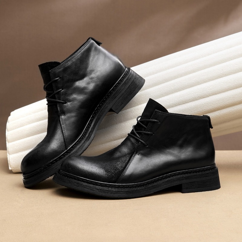 Botas de cuero genuino vintage - Vintage Fashion Style reseña y precio