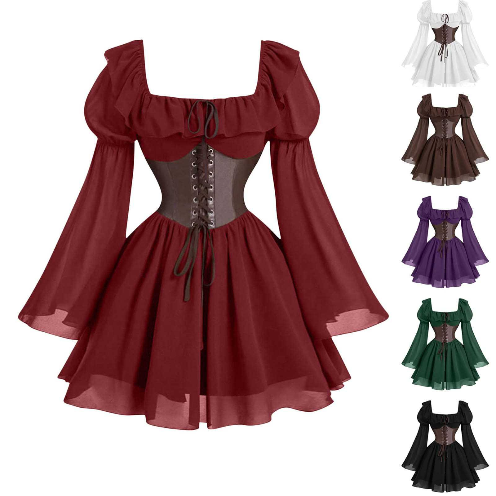 Vestido Medieval renacentista  - Vintage Fashion Women Dresses reseña y precio